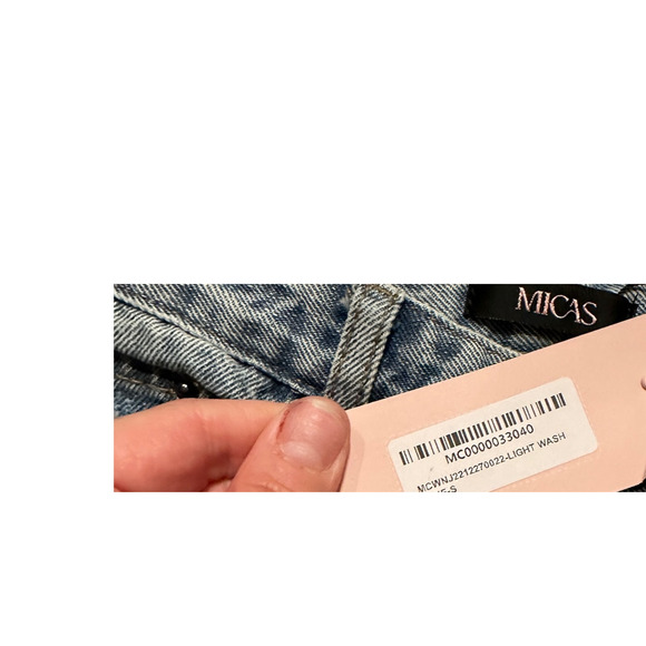 Micas Women’s XSmall Light Blue Asymmetric Waist Straight Leg Denim Jeans - Picture 4 of 6